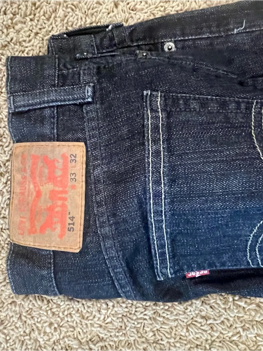 Bundle - 2 pair Levi's Men's 514 Jeans - Blue & Black denim 33w x 32L